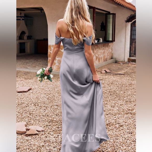 COPY - STACEES Sheath/Column Off-the-Shoulder Sleeveless maxi US SIZE 8 - Picture 2 of 8